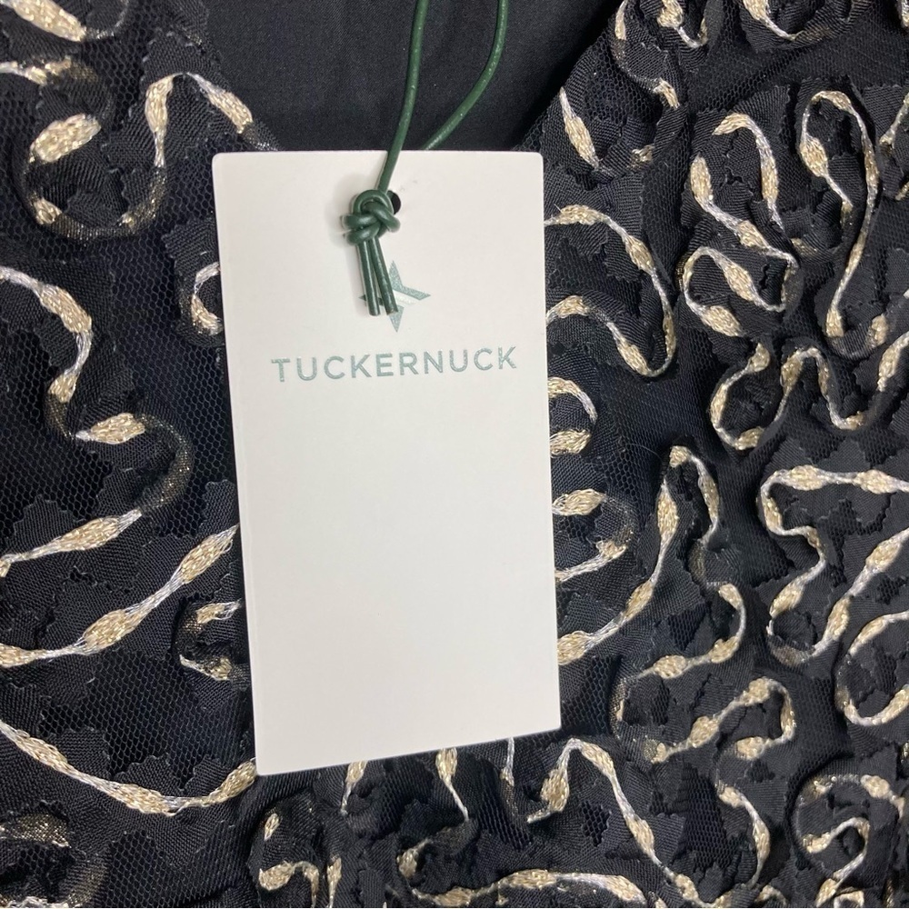 NEW Tuckernuck Long Sleeve Flowy Blouse Women’s L Black/Gold Feminine Designer - Picture 9 of 12